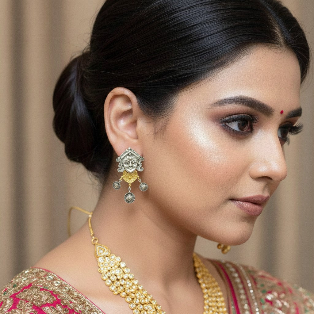 Shakti Face Motif Earrings