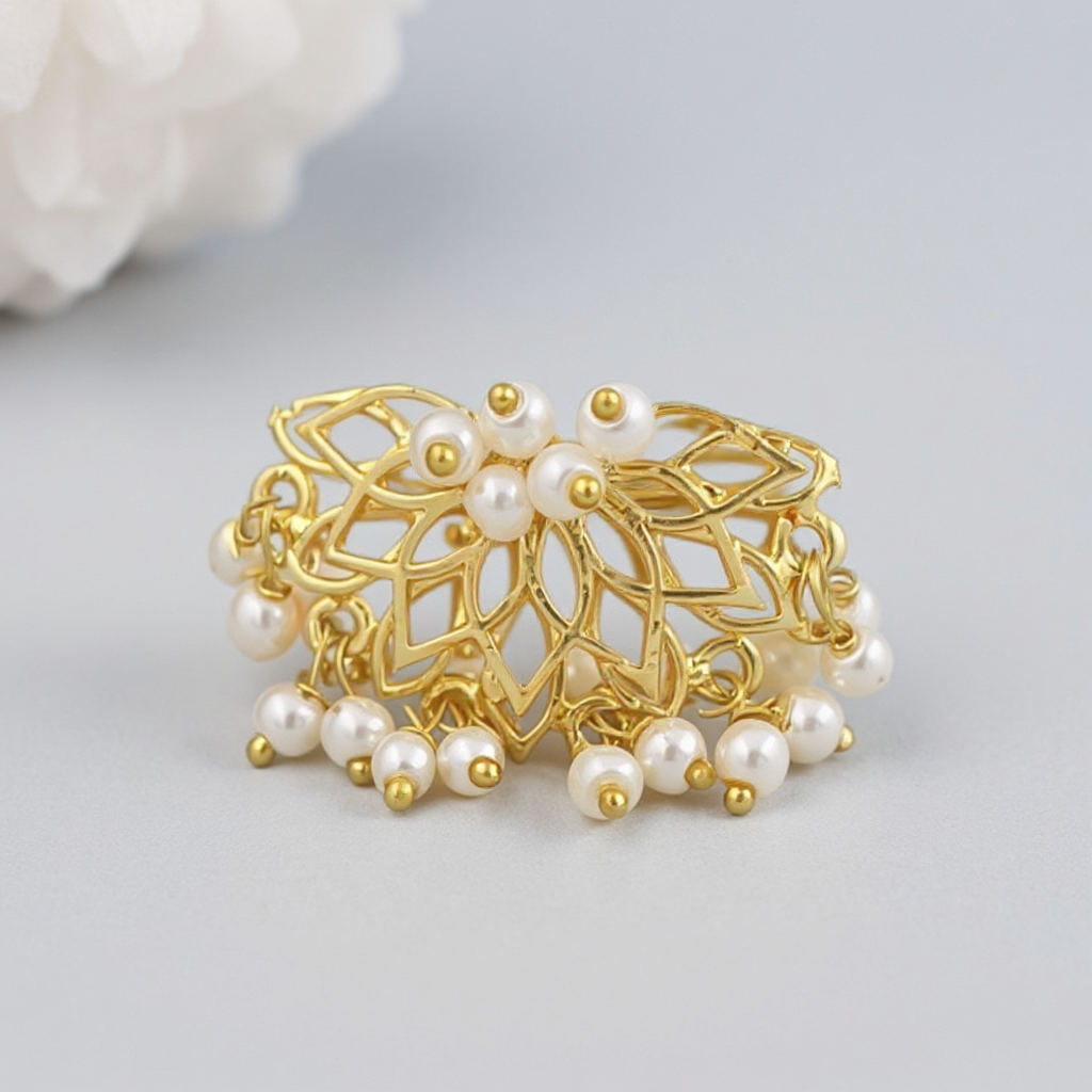 Ghoonghat – Jaal Pearl Dome Adjustable Ring