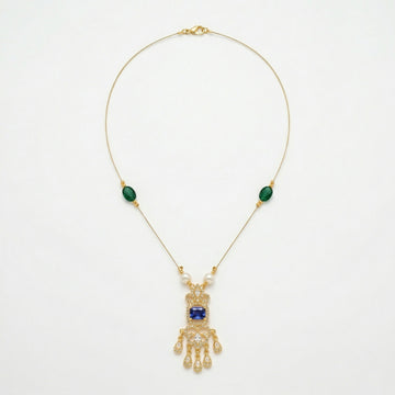 Minimal Luxe American Diamond Pendant Necklace (Gold Plated)