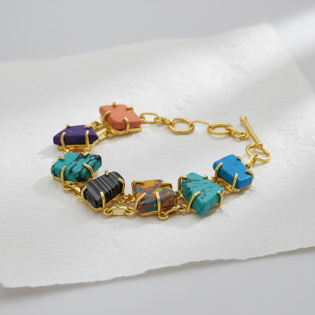 RangTarang – Multistone Mosaic Link Bracelet