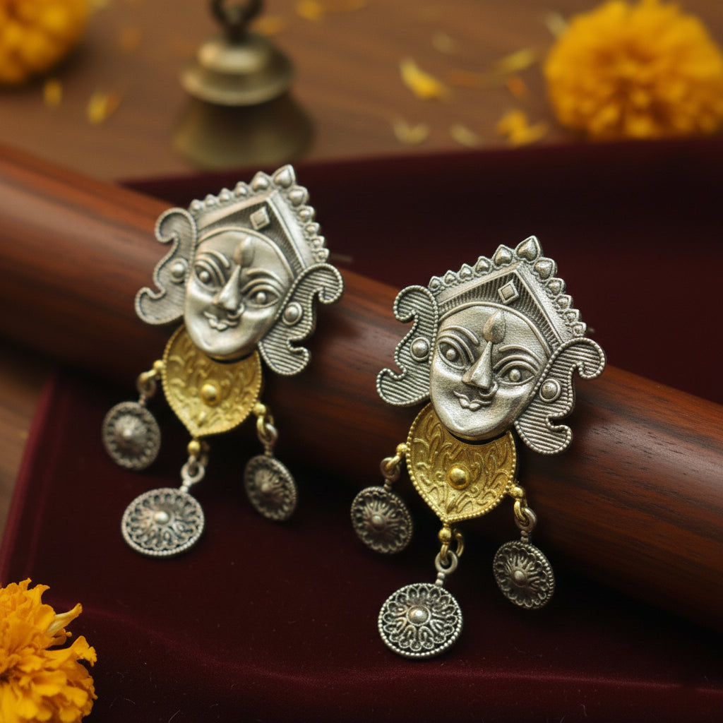 Shakti Face Motif Earrings