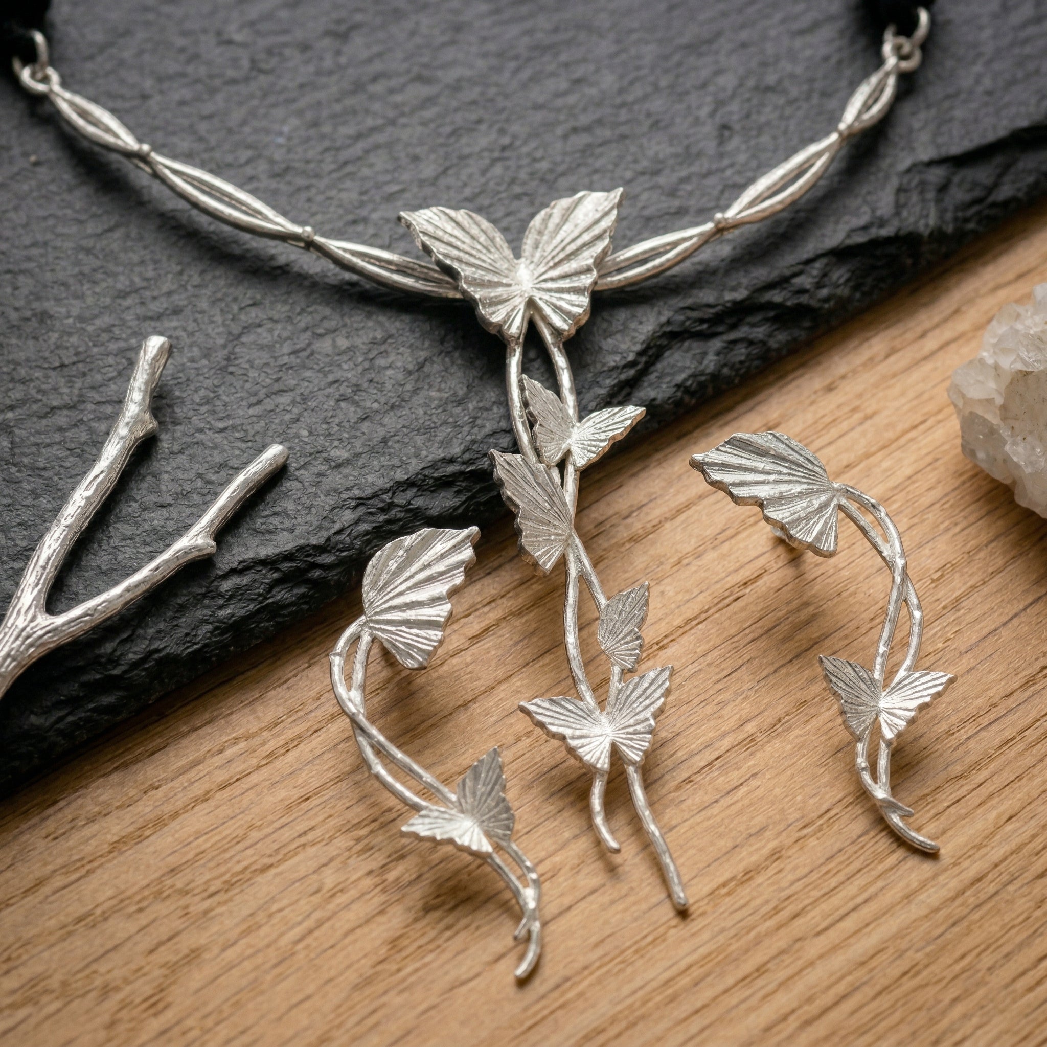 Whispering Vines Silver-Plated Necklace Set
