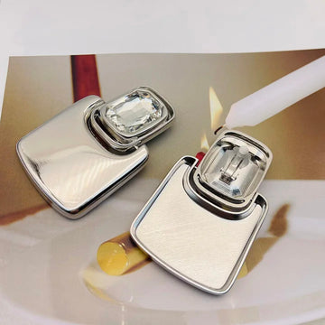Mirror Muse Geometric Glass Stone Statement Earrings