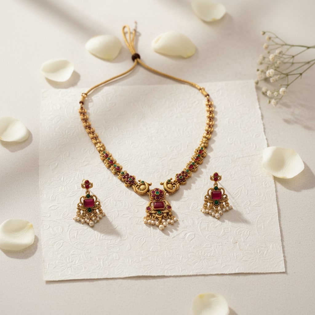 Padmashree Kundan Bloom Necklace Set