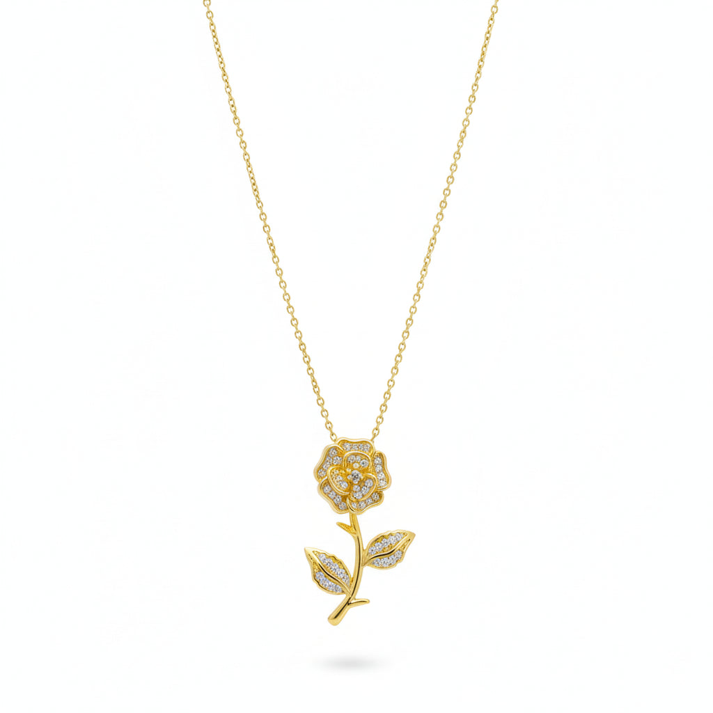 Rose Reverie – Crystal Bloom Necklace