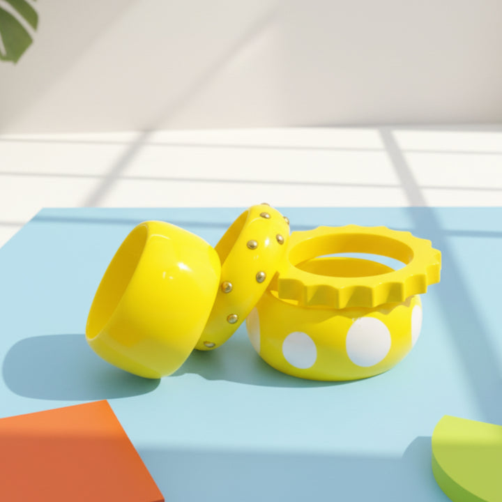 Pop Parade – Resin Bangle Stack (Set of 4) (Size 2.4-2.8)